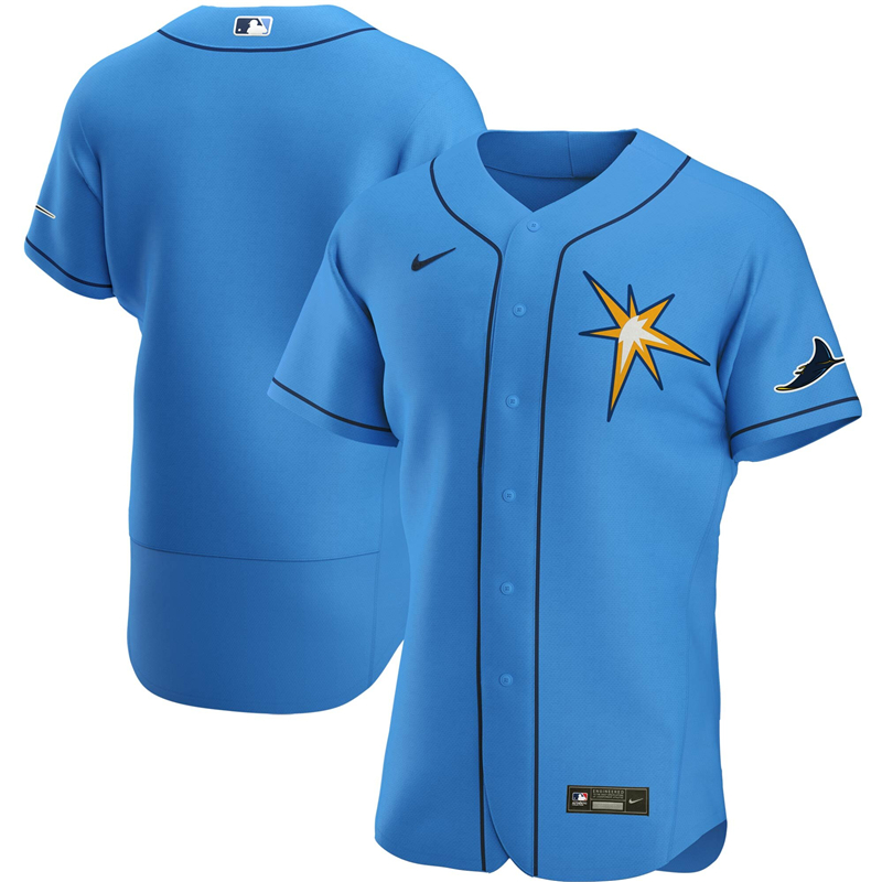 MLB Men Tampa Bay Rays Nike Light Blue Alternate 2020 Authentic Team Jersey